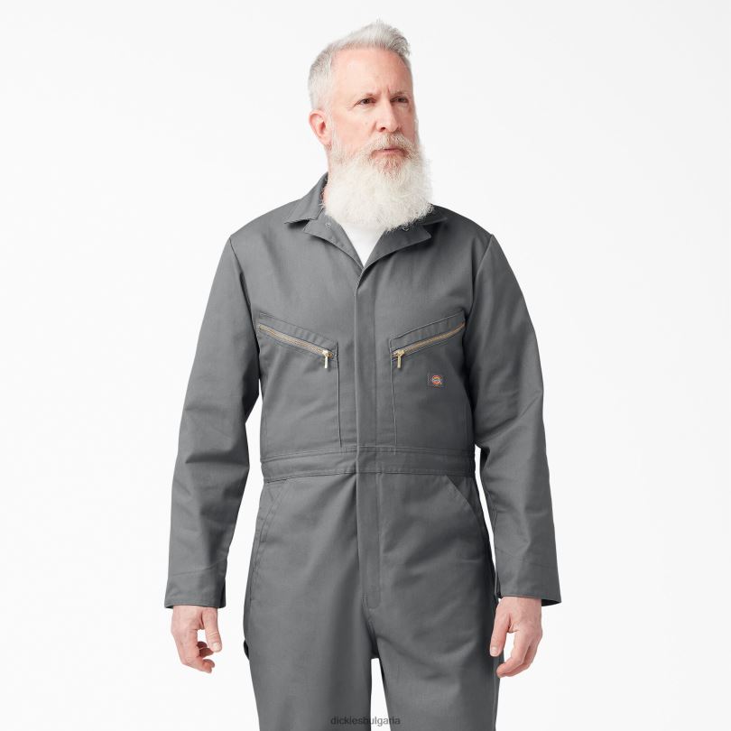 мъже Dickies луксозен комбинезон с дълъг ръкав сив (gy) работно облекло R2PH81236