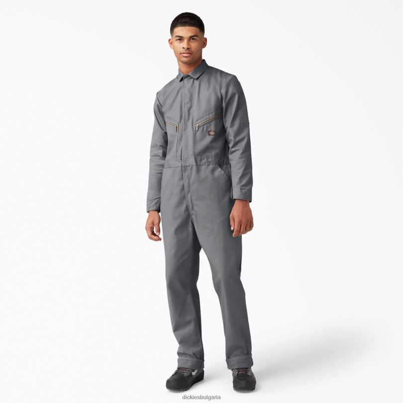 мъже Dickies луксозен комбинезон с дълъг ръкав сив (gy) работно облекло R2PH81236