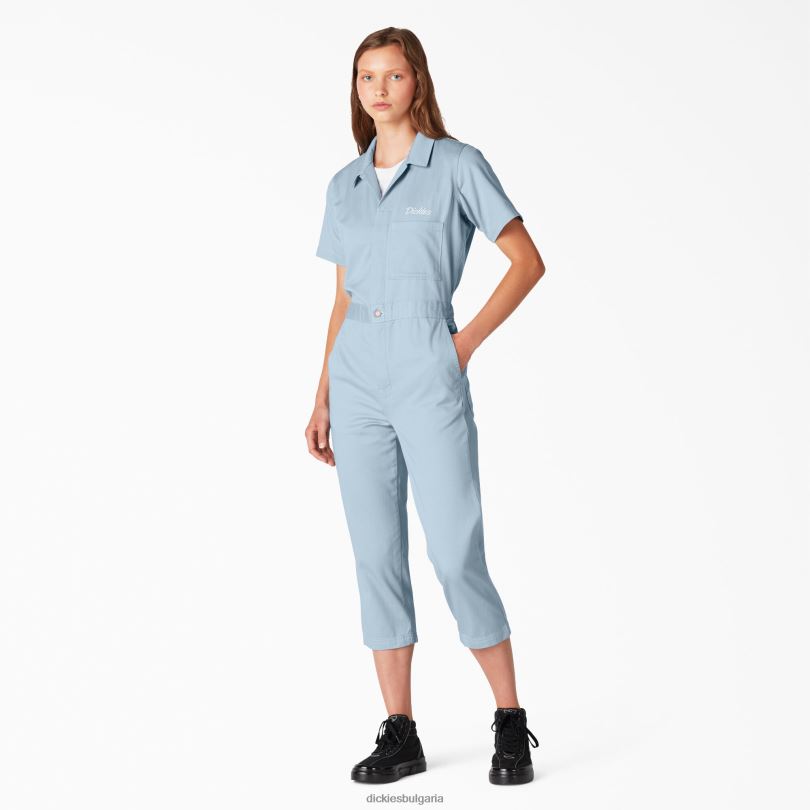 Жени Dickies преработен съкратен гащеризон stonewashed fog blue (sgf) работно облекло R2PH81944