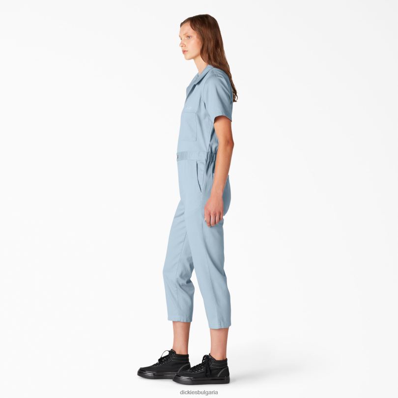 Жени Dickies преработен съкратен гащеризон stonewashed fog blue (sgf) работно облекло R2PH81944