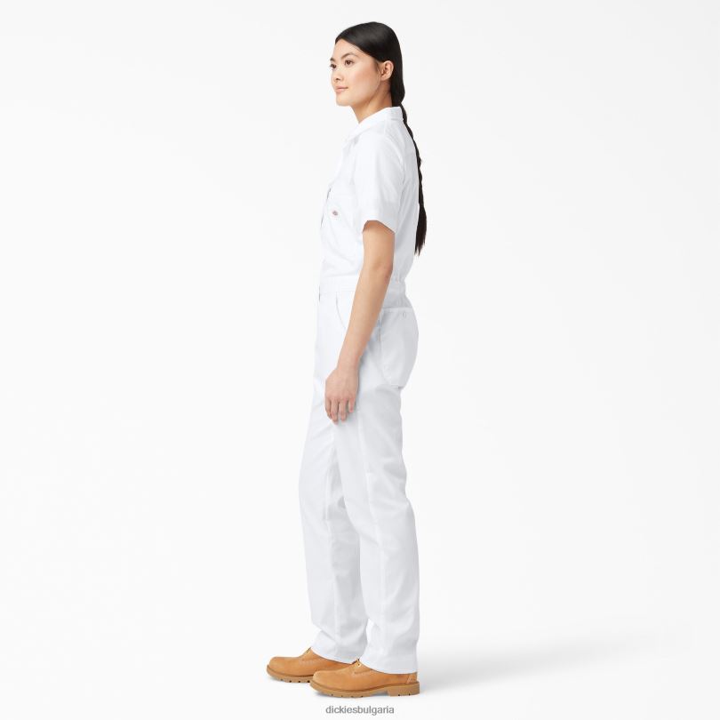 Жени Dickies охлаждащ гащеризон с къс ръкав бяло (wh) работно облекло R2PH81548
