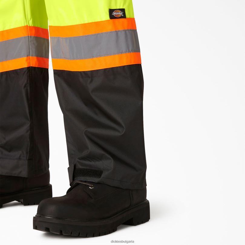 унисекс Dickies hi vis предпазен дъждобран от 2 части анси жълто (ay) работно облекло R2PH81454