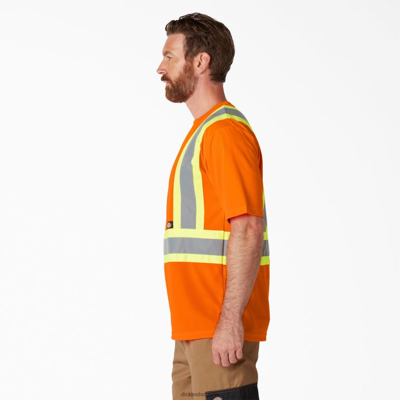 унисекс Dickies hi vis тениска с къс ръкав за безопасност ansi оранжево (ao) работно облекло R2PH81445