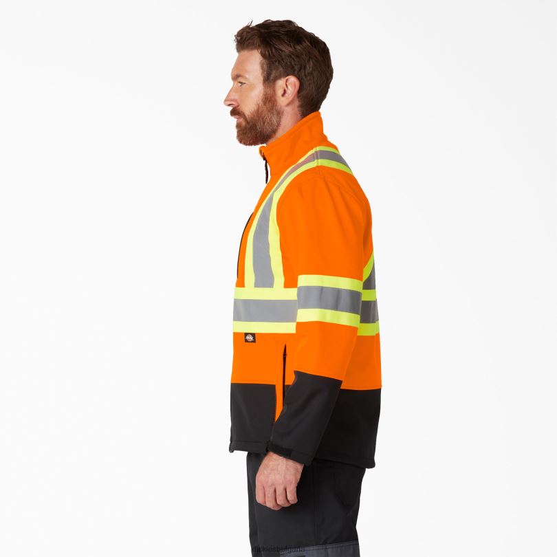 унисекс Dickies hi vis предпазно яке от софтшел ansi оранжево (ao) работно облекло R2PH81455