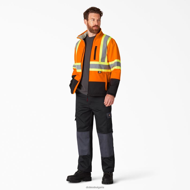 унисекс Dickies hi vis предпазно яке от софтшел ansi оранжево (ao) работно облекло R2PH81455