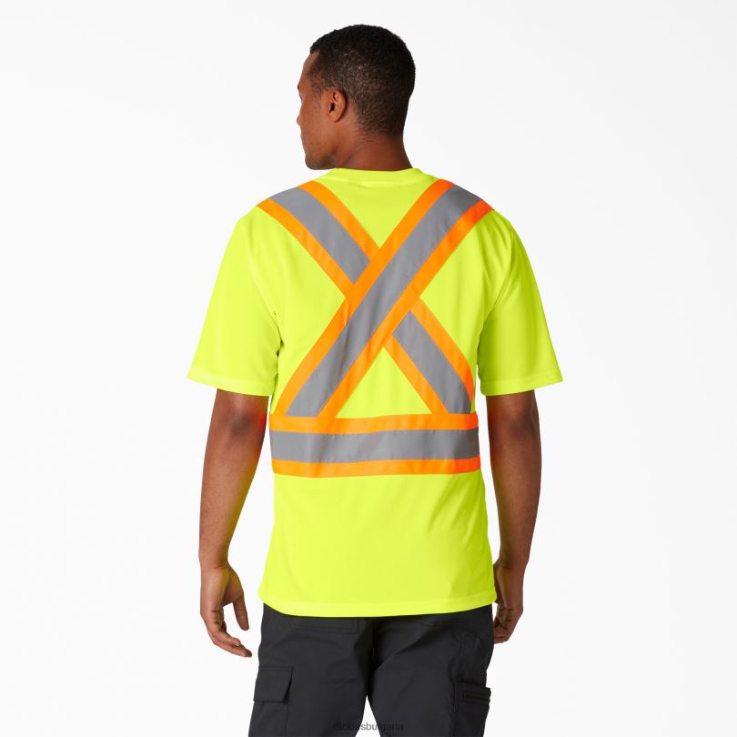 унисекс Dickies hi vis тениска с къс ръкав за безопасност анси жълто (ay) работно облекло R2PH81446