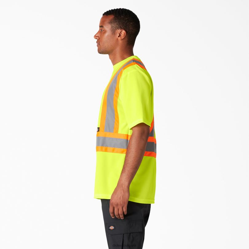 унисекс Dickies hi vis тениска с къс ръкав за безопасност анси жълто (ay) работно облекло R2PH81446