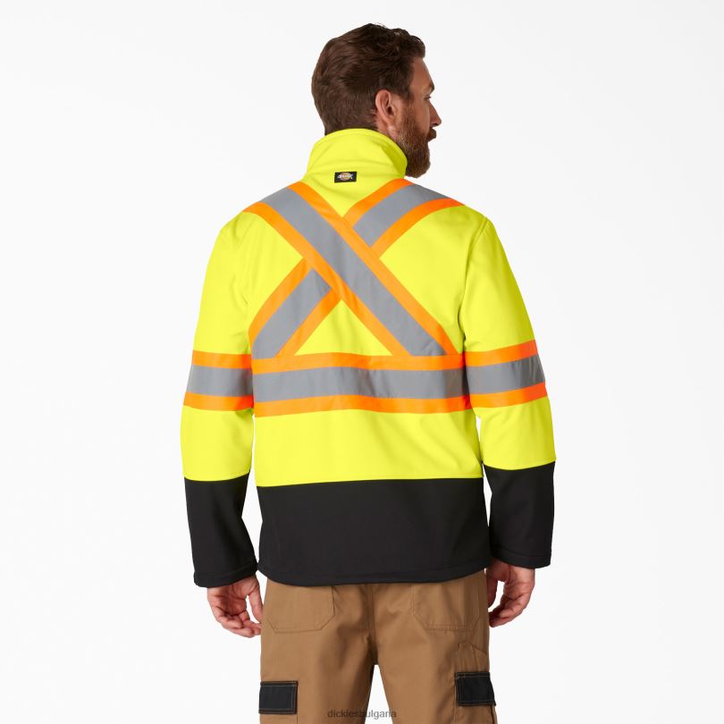 унисекс Dickies hi vis предпазно яке от софтшел анси жълто (ay) работно облекло R2PH81456