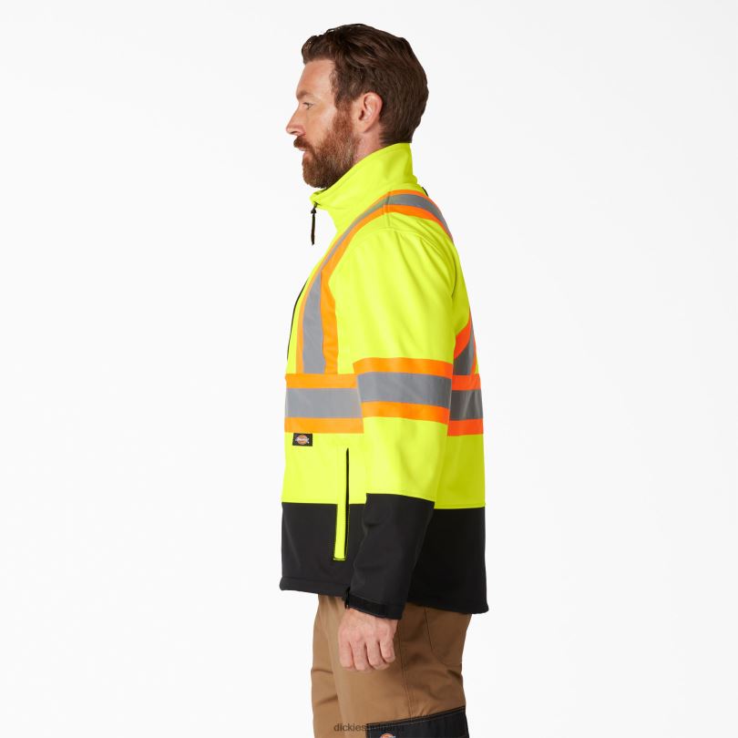 унисекс Dickies hi vis предпазно яке от софтшел анси жълто (ay) работно облекло R2PH81456