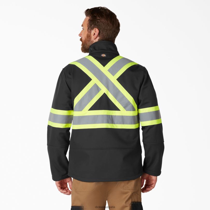унисекс Dickies hi vis предпазно яке от софтшел черно (bk) работно облекло R2PH81457