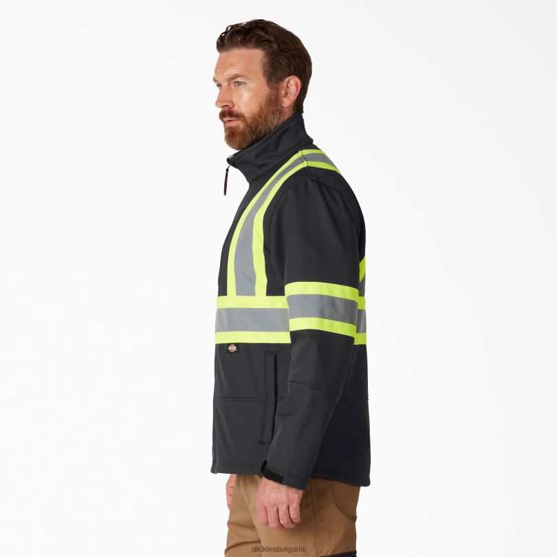унисекс Dickies hi vis предпазно яке от софтшел черно (bk) работно облекло R2PH81457
