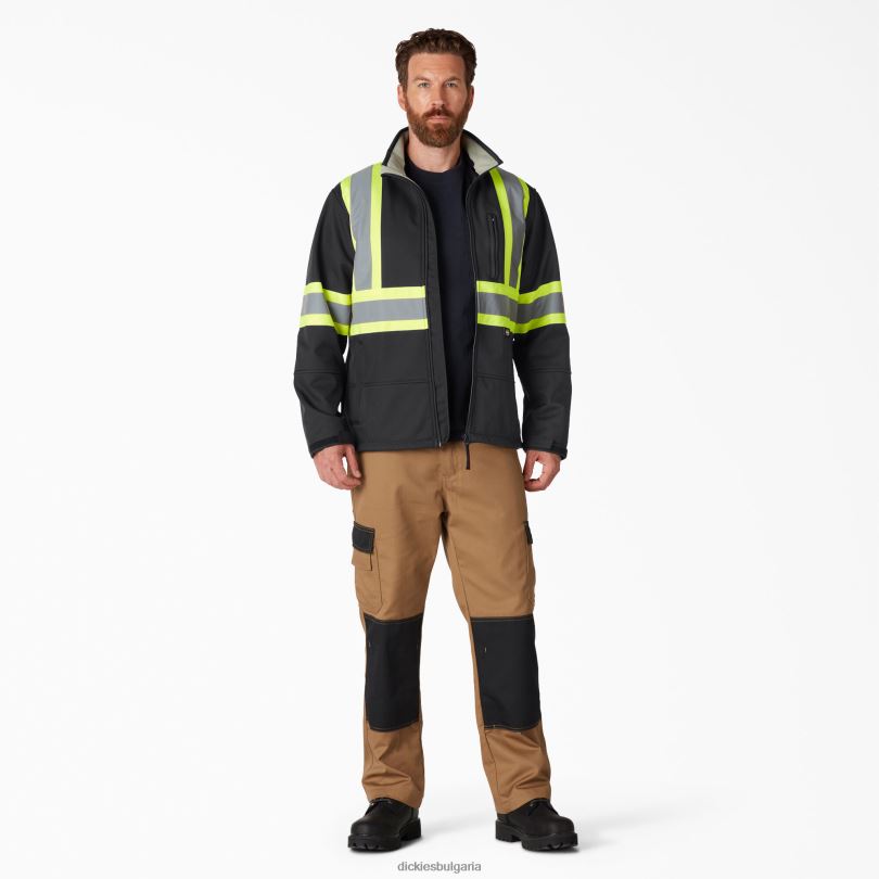 унисекс Dickies hi vis предпазно яке от софтшел черно (bk) работно облекло R2PH81457