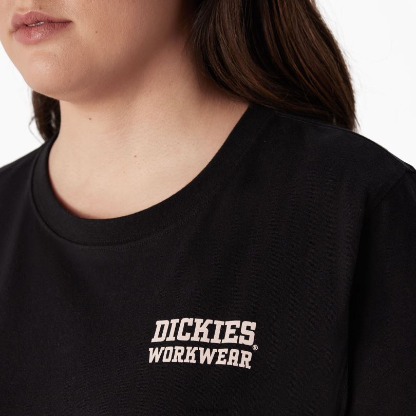 Жени Dickies плюс графична тениска с тежко работно облекло черно (kbk) работно облекло R2PH82190