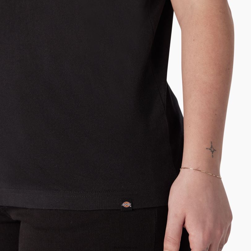 Жени Dickies плюс графична тениска с тежко работно облекло черно (kbk) работно облекло R2PH82190