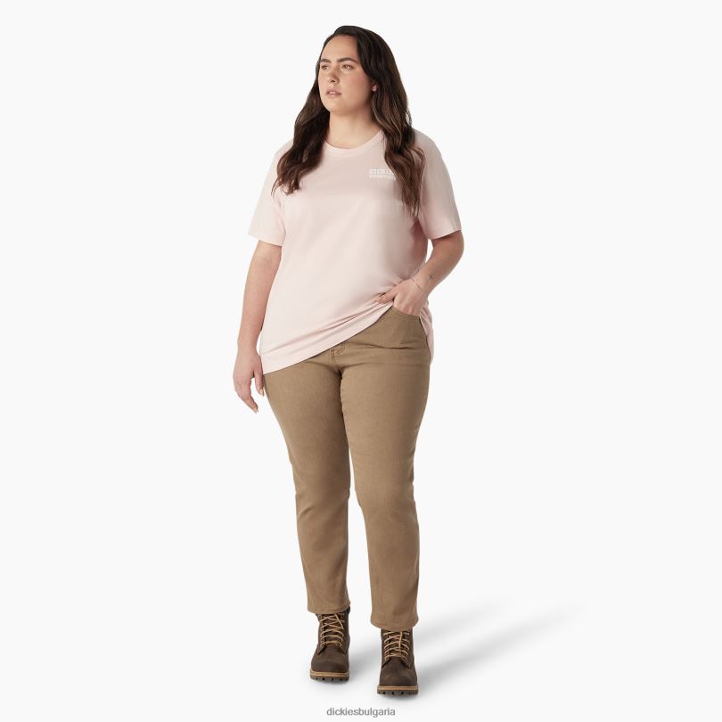 Жени Dickies плюс графична тениска с тежко работно облекло лотосово розово (lo2) работно облекло R2PH82191
