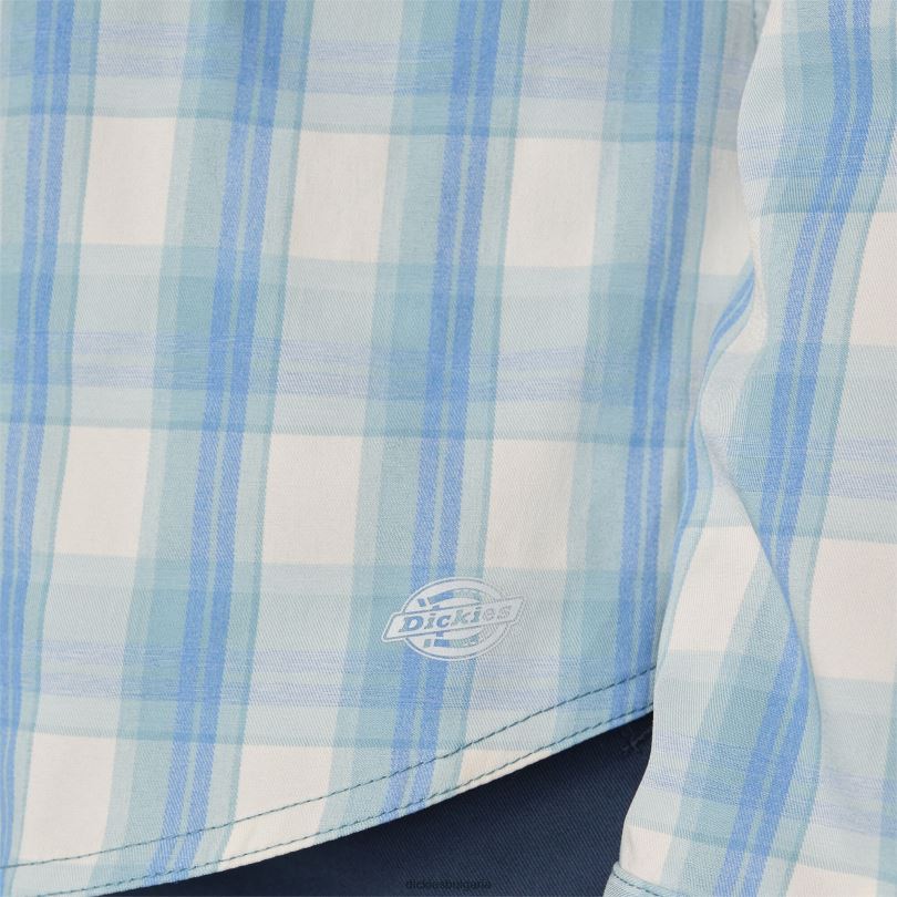 Жени Dickies охлаждаща работна риза ясно синьо хълмисто каре (b1f) работно облекло R2PH81673