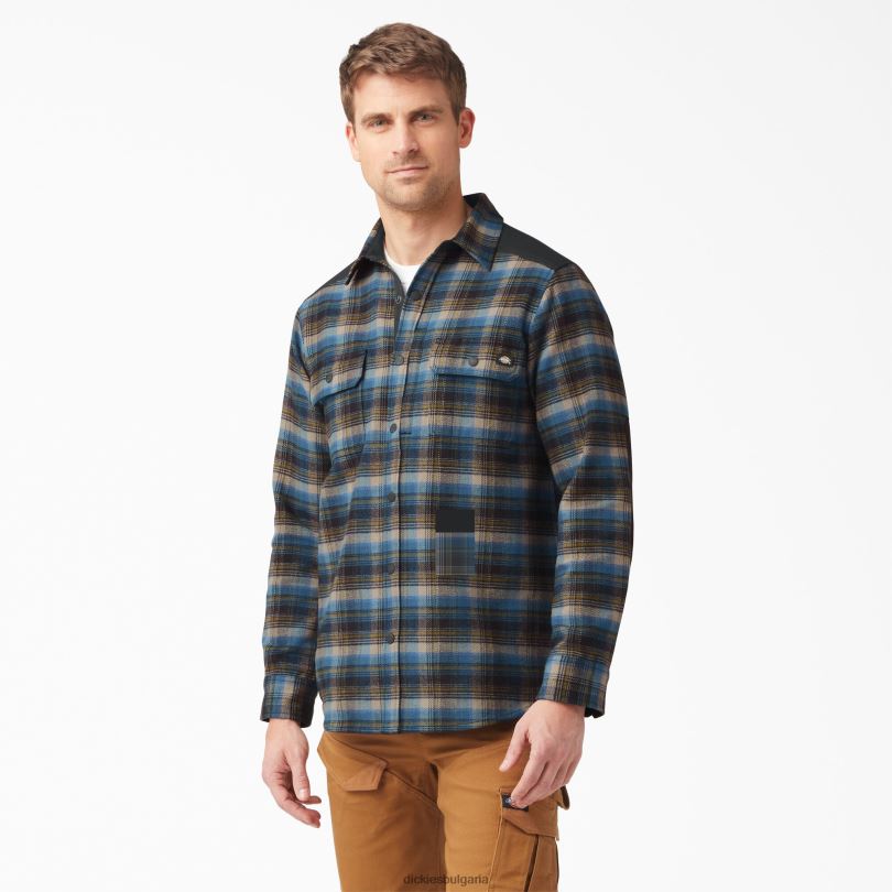 мъже Dickies тежка мускулеста фланелена риза южно есенно каре (b2e) работно облекло R2PH8950
