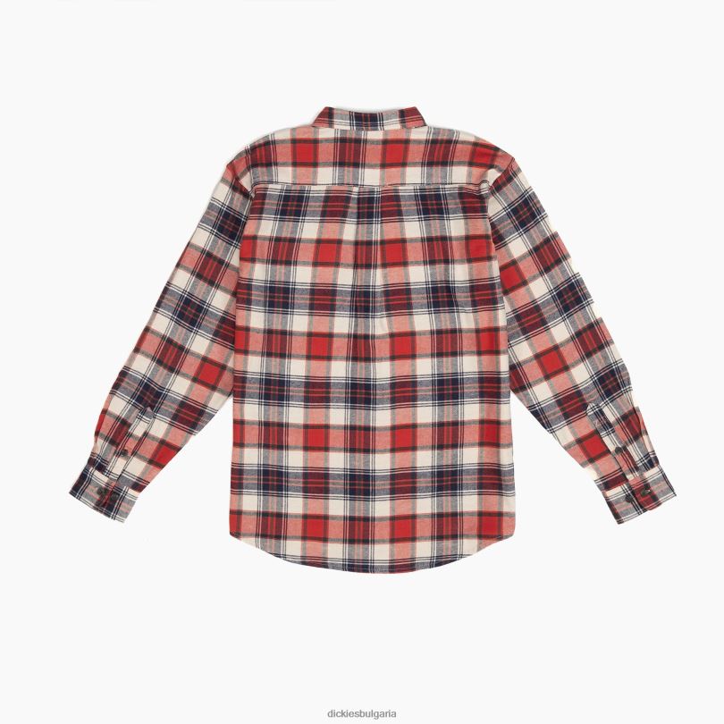 мъже Dickies гъвкава фланелена риза с дълъг ръкав разтопена лава/карирана овесена каша (b2g) работно облекло R2PH8724