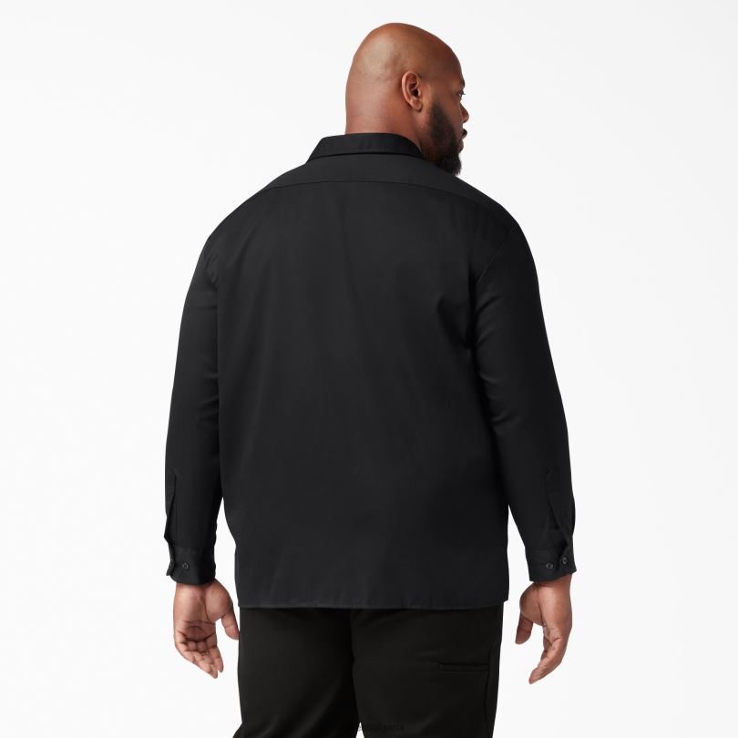 мъже Dickies работна риза с дълъг ръкав черно (bk) работно облекло R2PH8557