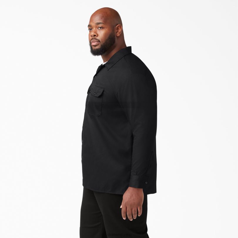 мъже Dickies работна риза с дълъг ръкав черно (bk) работно облекло R2PH8557