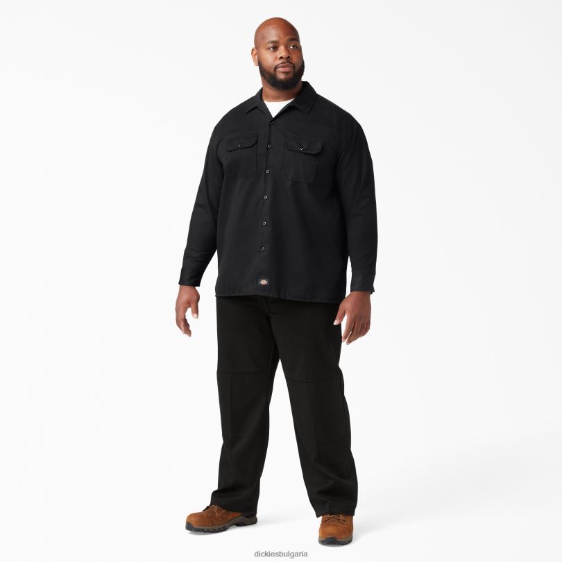 мъже Dickies работна риза с дълъг ръкав черно (bk) работно облекло R2PH8557