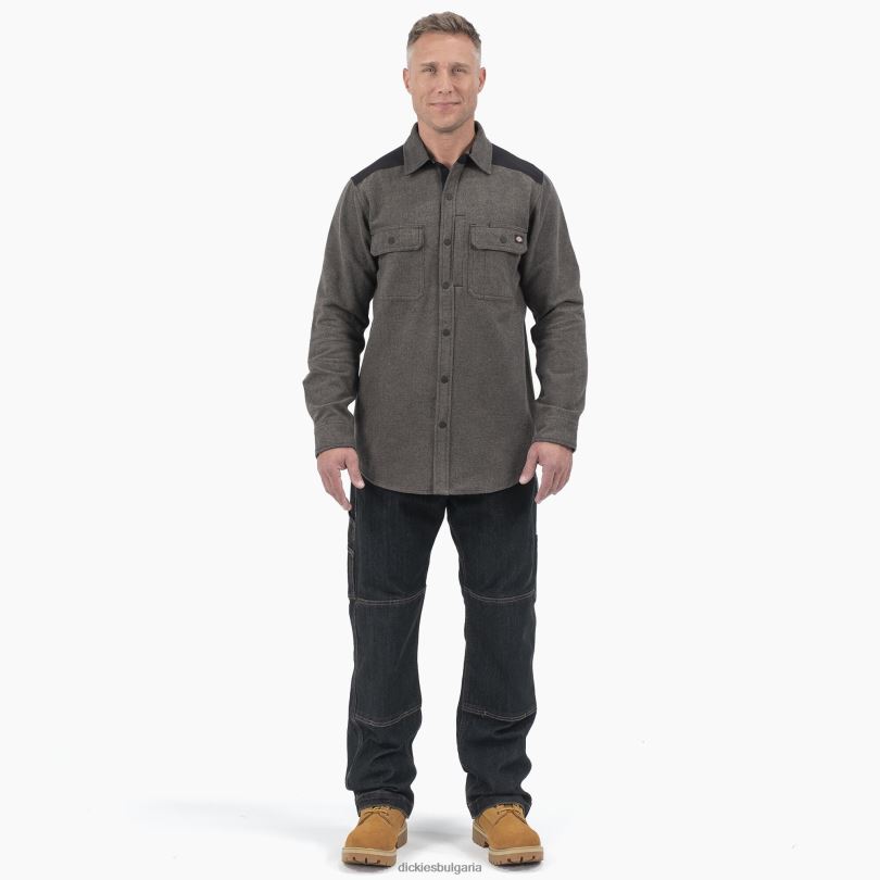 мъже Dickies тежка мускулеста фланелена риза зелен мъх (c1e) работно облекло R2PH8951