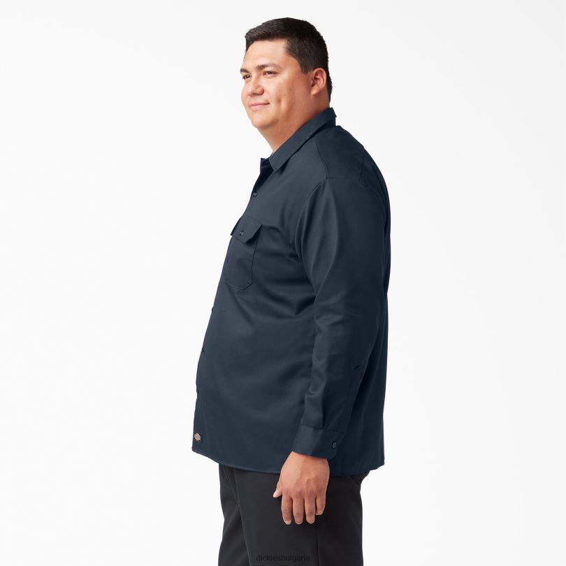 мъже Dickies работна риза с дълъг ръкав тъмно синьо (dn) работно облекло R2PH8560