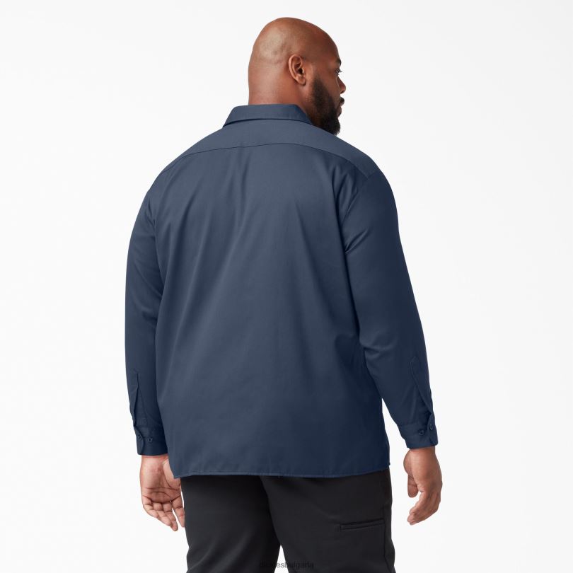 мъже Dickies работна риза с дълъг ръкав морско синьо (nv) работно облекло R2PH8565
