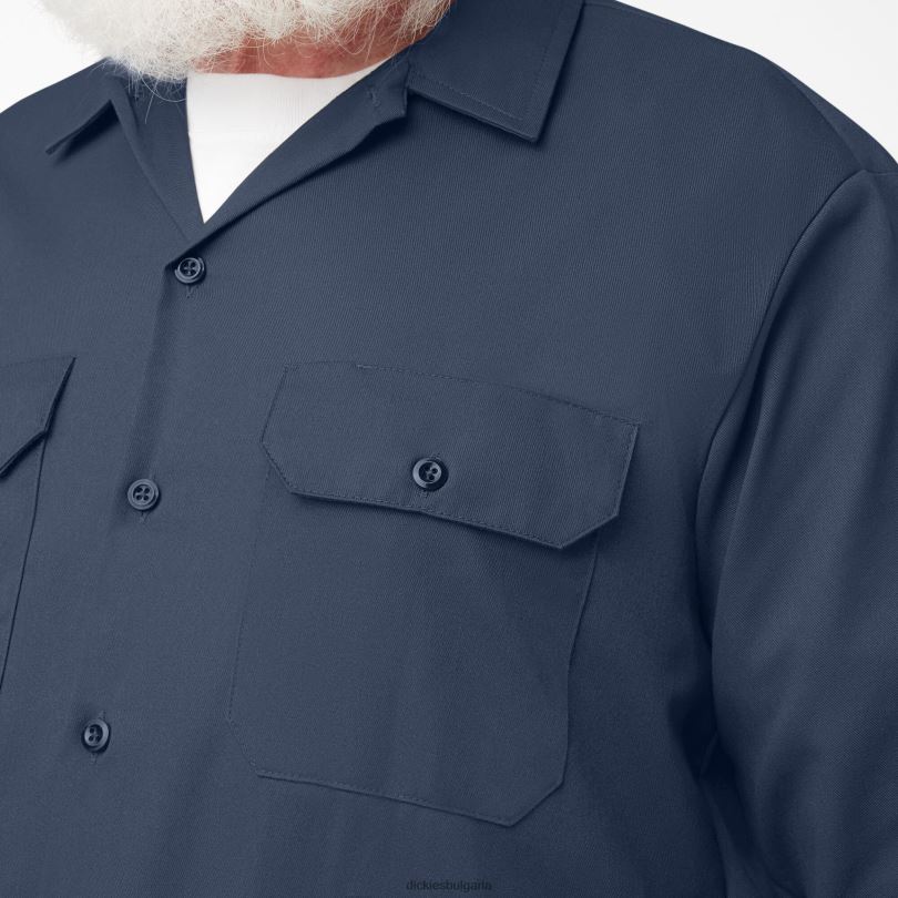 мъже Dickies работна риза с дълъг ръкав морско синьо (nv) работно облекло R2PH8565