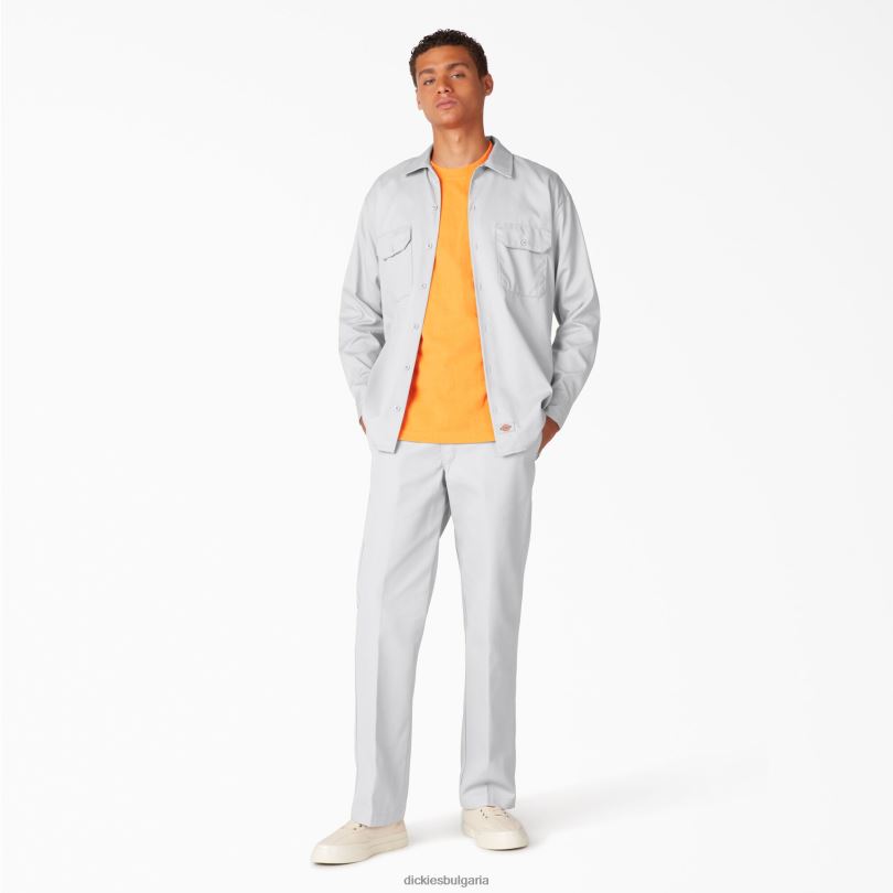 мъже Dickies работна риза с дълъг ръкав бяло (wh) работно облекло R2PH8568