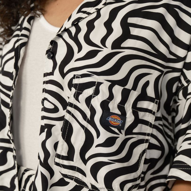 Жени Dickies работна тениска със зебра черно/бяло (bkwh) работно облекло R2PH82105