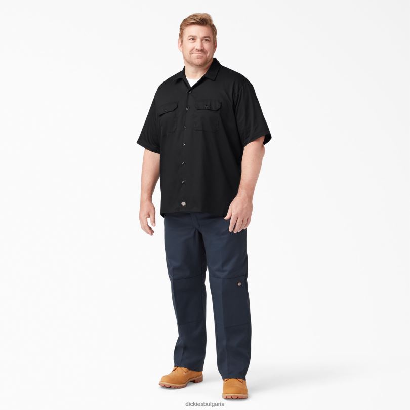 мъже Dickies работна риза с къс ръкав черно (bk) работно облекло R2PH8486