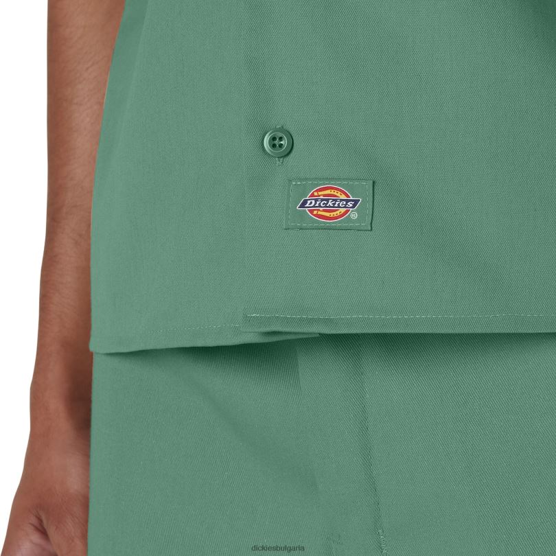 мъже Dickies работна риза с къс ръкав тъмен бръшлян (d2i) работно облекло R2PH8491