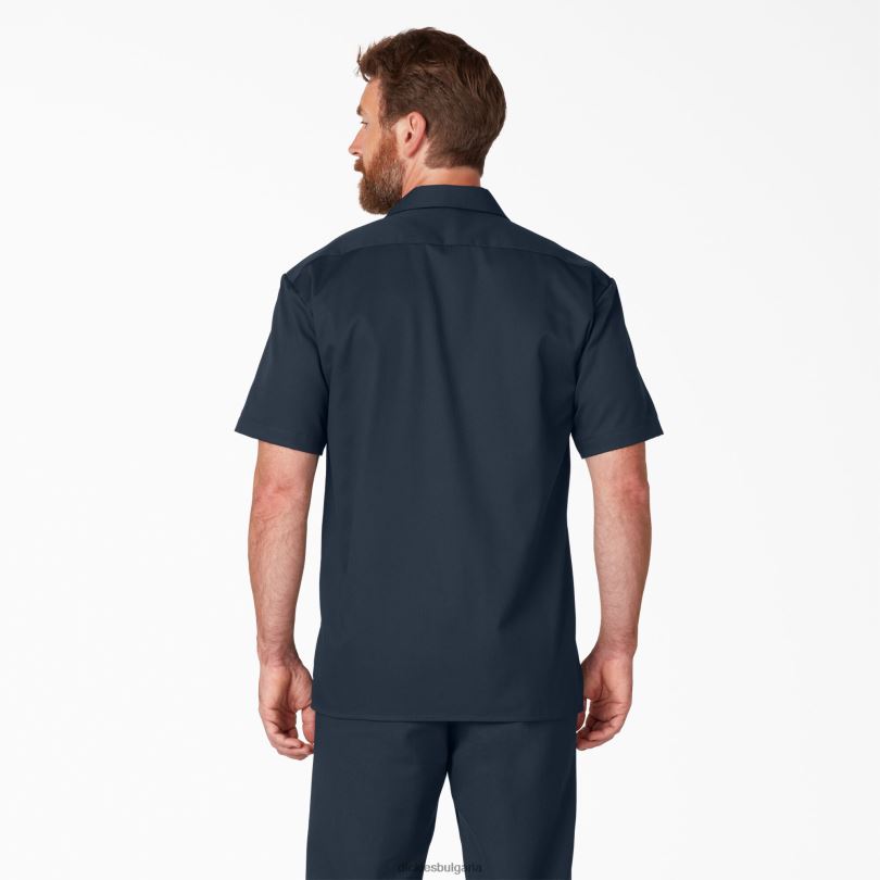 мъже Dickies работна риза с къс ръкав тъмно синьо (dn) работно облекло R2PH8489