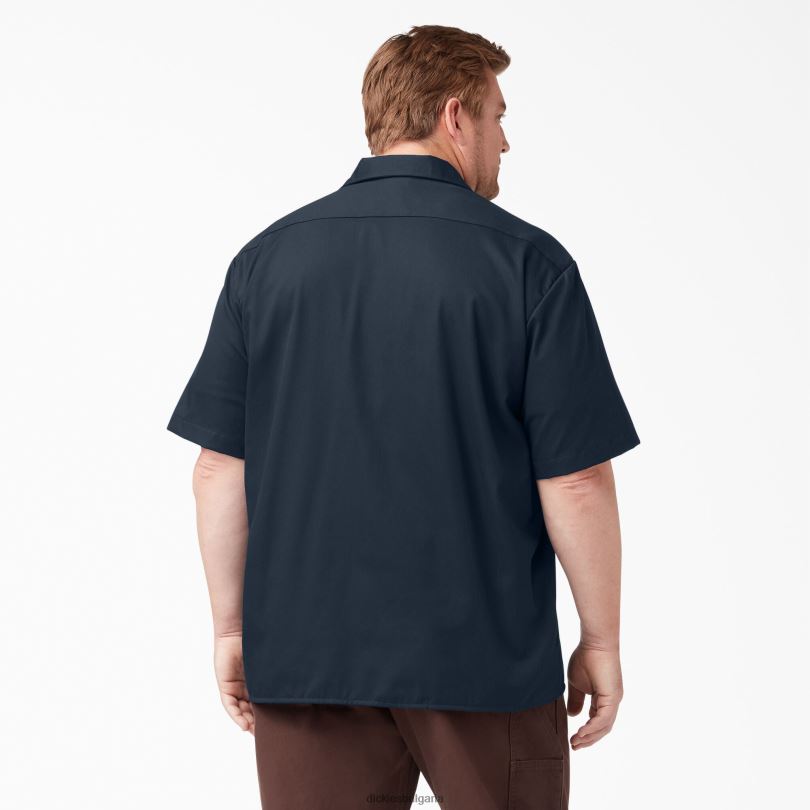 мъже Dickies работна риза с къс ръкав тъмно синьо (dn) работно облекло R2PH8489
