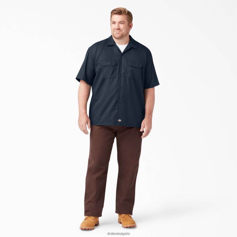 мъже Dickies работна риза с къс ръкав тъмно синьо (dn) работно облекло R2PH8489