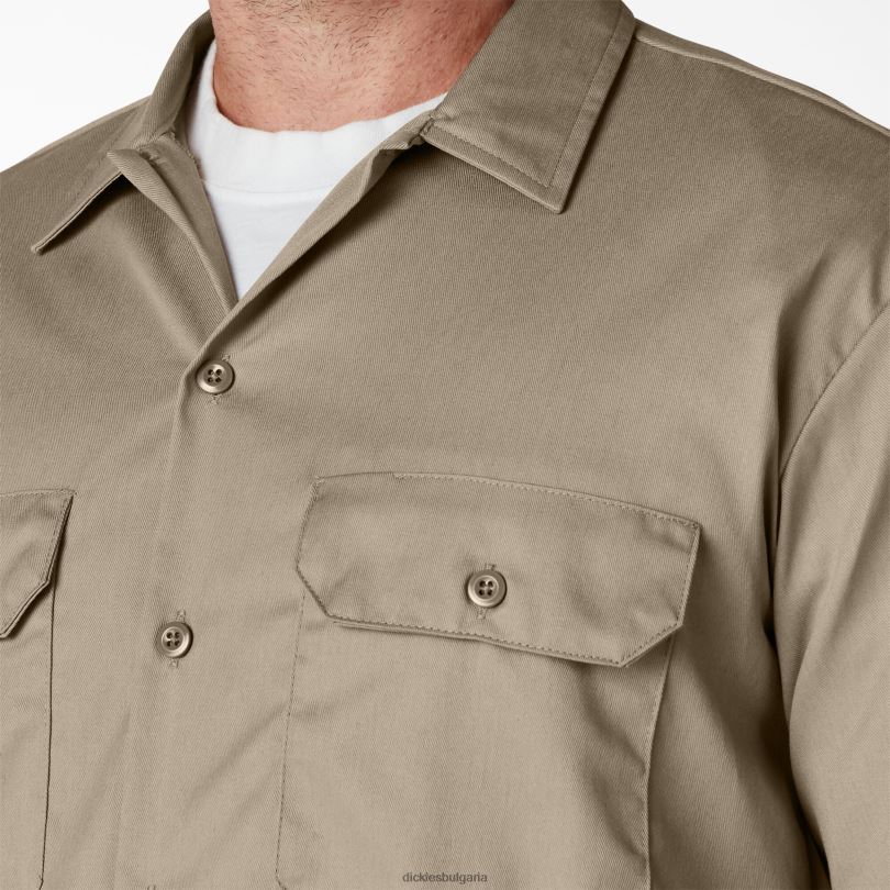 мъже Dickies работна риза с къс ръкав пустинен пясък (ds) работно облекло R2PH8490