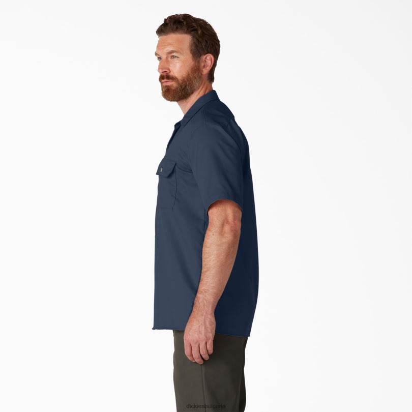 мъже Dickies работна риза с къс ръкав морско синьо (nv) работно облекло R2PH8497