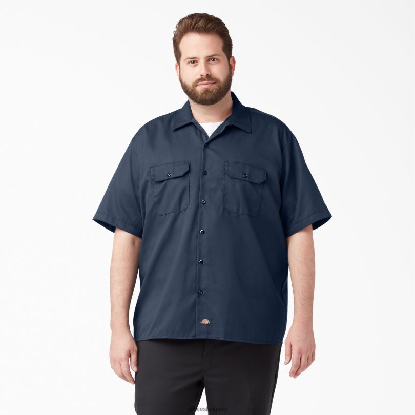 мъже Dickies работна риза с къс ръкав морско синьо (nv) работно облекло R2PH8497
