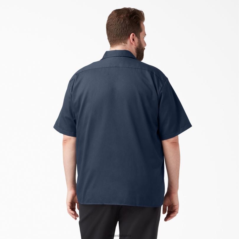мъже Dickies работна риза с къс ръкав морско синьо (nv) работно облекло R2PH8497