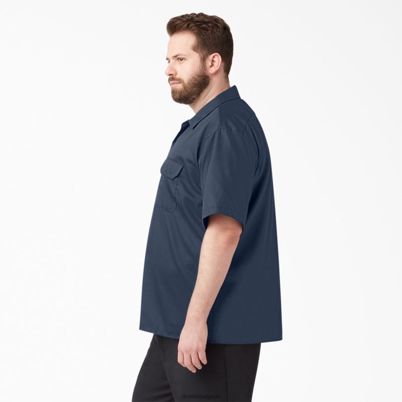 мъже Dickies работна риза с къс ръкав морско синьо (nv) работно облекло R2PH8497