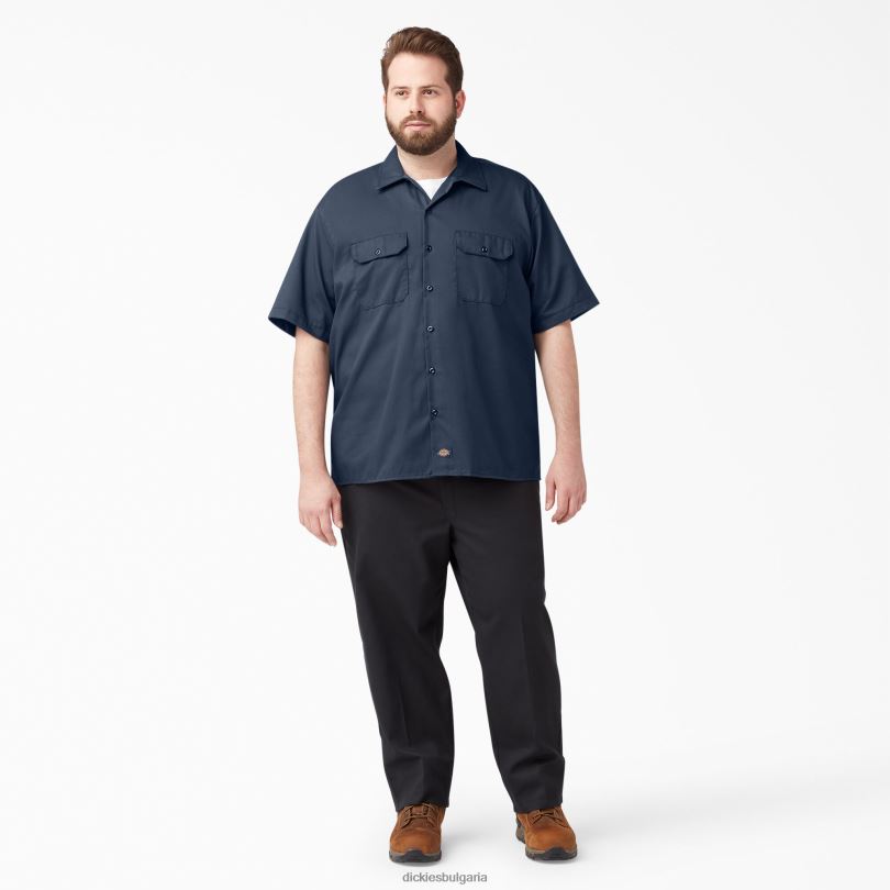 мъже Dickies работна риза с къс ръкав морско синьо (nv) работно облекло R2PH8497