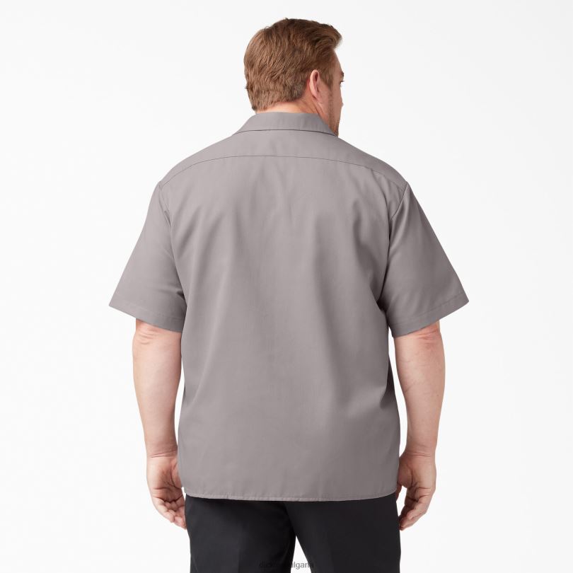 мъже Dickies работна риза с къс ръкав сребро (sv) работно облекло R2PH8500