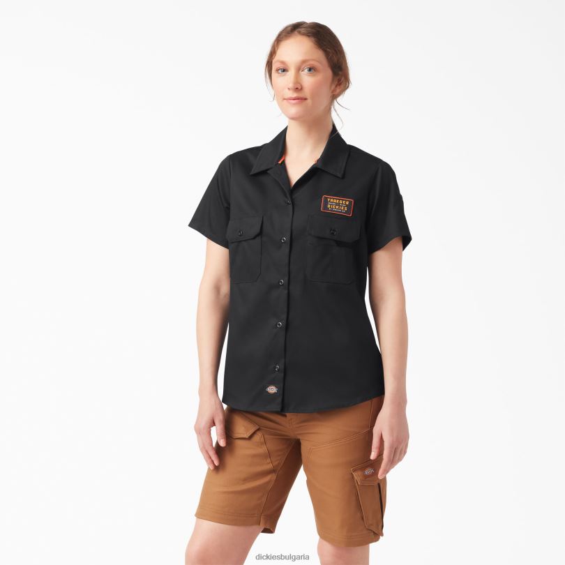Жени Dickies traeger ultimate grilling риза черно (bk) работно облекло R2PH82156