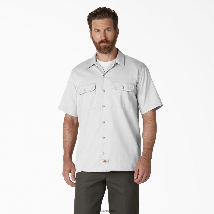 мъже Dickies работна риза с къс ръкав бяло (wh) работно облекло R2PH8502
