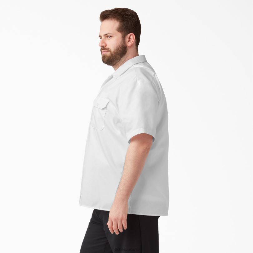 мъже Dickies работна риза с къс ръкав бяло (wh) работно облекло R2PH8502