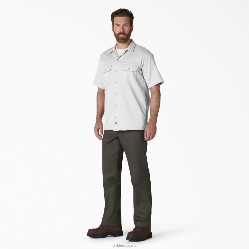 мъже Dickies работна риза с къс ръкав бяло (wh) работно облекло R2PH8502