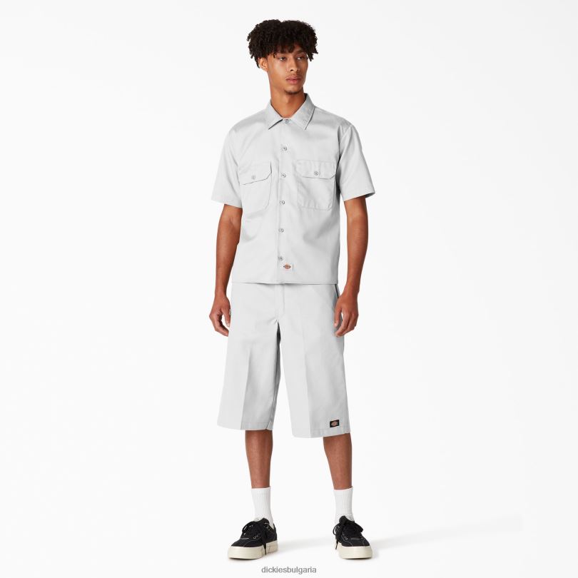 мъже Dickies работна риза с къс ръкав бяло (wh) работно облекло R2PH8502