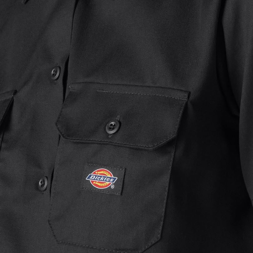 Жени Dickies съкратена работна риза черно (bk) работно облекло R2PH82004