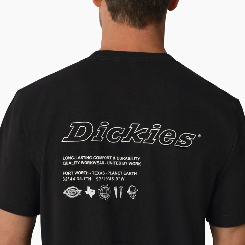 мъже Dickies обединена от работа графична тениска черен (b25) работно облекло R2PH8880